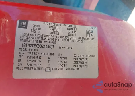 2013 GMC Sierra 1500 Work Truck from USA, damaged, VIN 1GTN2TEX8DZ140497